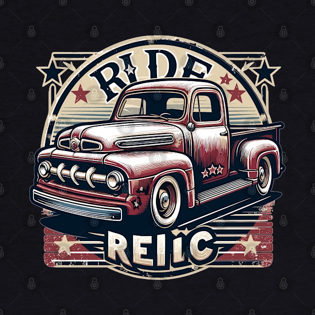 Classic Vintage Pickup Truck, Ride Relic by Vehicles-Art